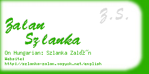 zalan szlanka business card